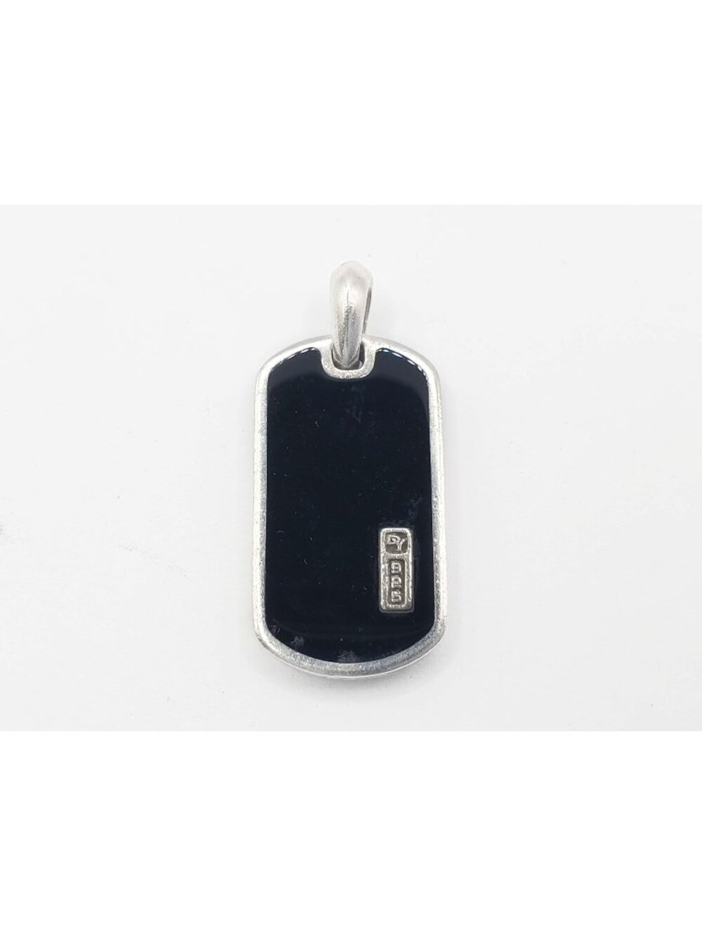 David Yurman Chevron Tag Sterling Silver with Black Onyx